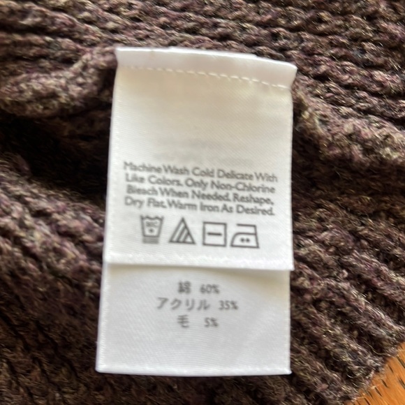 Eddie Bauer sweater vest buttoned collar size small wool blend coco brown cable - Picture 9 of 11